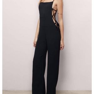 Lace up black jumpsuit